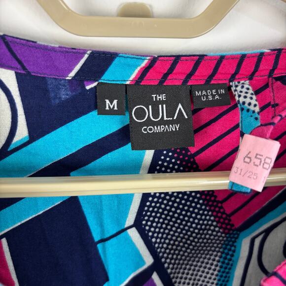 The OULA Company Colorful Mini Shift Dress 3/4 Bell Sleeves Medium art to wear - Picture 5 of 6